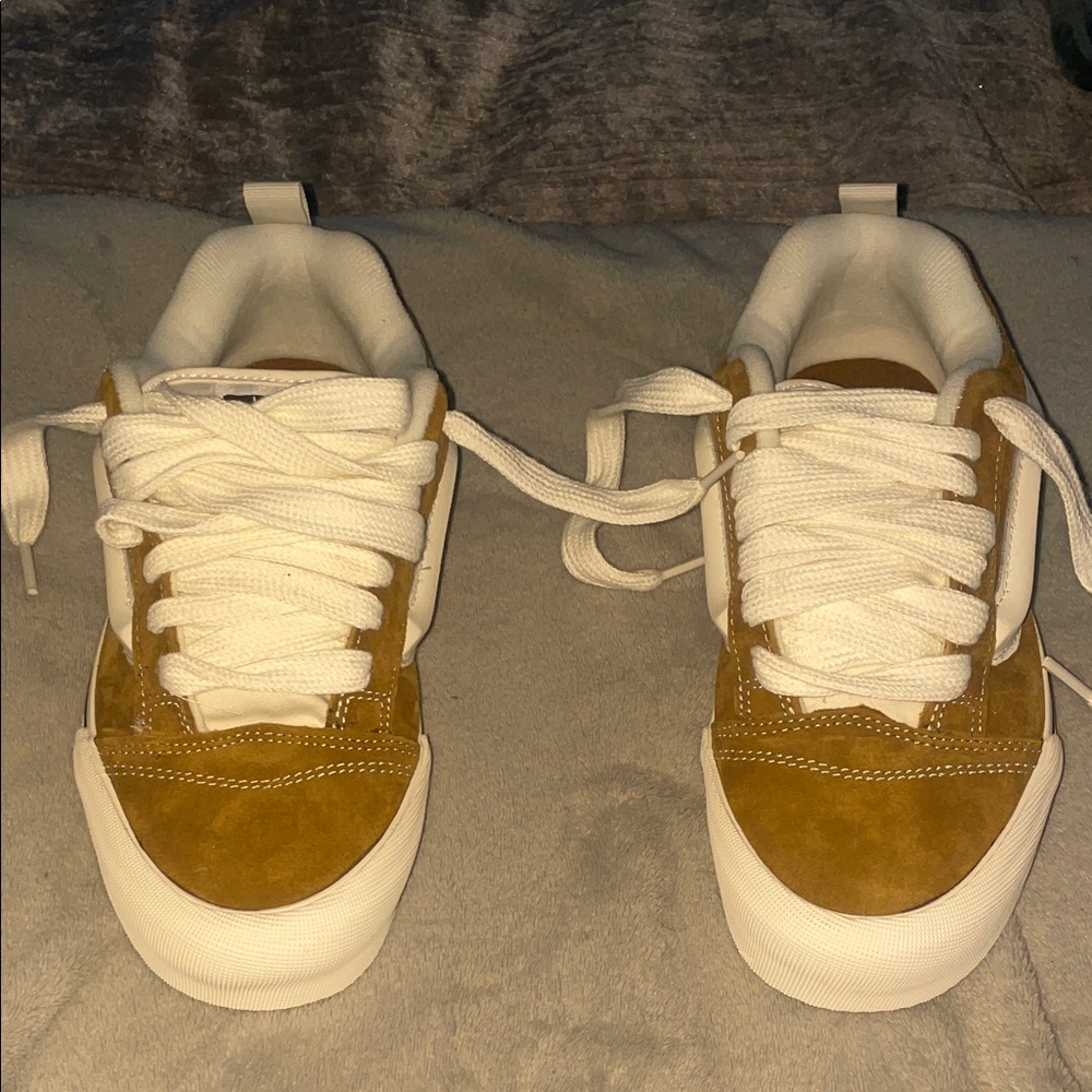 Vans Suede Tan and White Sneakers
